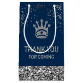 ネイビーブルーシルバープ王室のリンスクラウンありがとう スモールペーパーバッグ (正面)