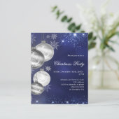 ネイビーブルーシルバーボーブルクリスマスパーティの招待状 (スタンド正面)