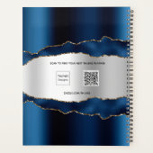 ネイビーブルーシルバーメタル瑪瑙の大理石名2023 プランナー手帳 (裏面)