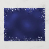 ネイビーブルーシルバーメニューチャイズ結婚式RSVPカード (裏面)