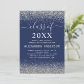 ネイビーブルーシルバー卒業パーティクラス2024 招待状 (スタンド正面)