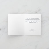 ネイビーブルーシルバー水彩結婚フローラズ サンキューカード (内部)