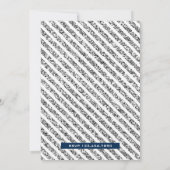 ネイビーブルーシルバー王室のプリンスファースト誕生日 招待状 (裏面)