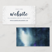 ネイビーブルーシルバー結婚のWebサイトエンクロージャカード エンクロージャーカード (正面/裏面)