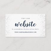 ネイビーブルーシルバー結婚のWebサイトエンクロージャカード エンクロージャーカード (正面)