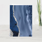 ネイビーブルーシルバー結婚アゲートサンキューカード サンキューカード (裏面)