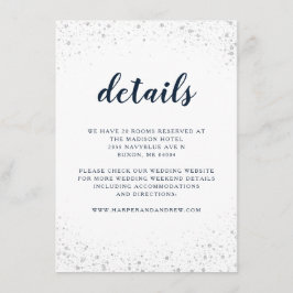 ネイビーブルーシルバー結婚ズ詳細 エンクロージャーカード