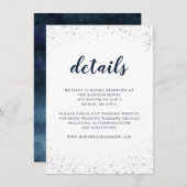 ネイビーブルーシルバー結婚ズ詳細 エンクロージャーカード (正面/裏面)