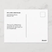 ネイビーブルーシルバー結婚フローリッシュズ ポストカード (裏面)