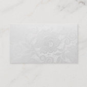 ネイビーブルーシルバー繊細な脚本結婚のウェブサイト エンクロージャーカード (裏面)