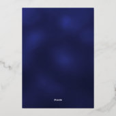 ネイビーブルーシルバー50th素晴らしい誕生日 箔招待状 (裏面)