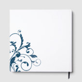 ネイビーブルーシルバー/グレーフローリッシュゲストブック ゲストブック (裏面)