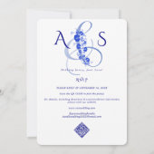 ネイビーブルーシンプルタイポグラフィボホアンパサンド結婚ズ 招待状 (裏面)