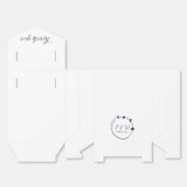 ネイビーブルーシンプルハートリースモノグラム結婚ズ フェイバーボックス (見開き)