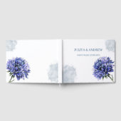 ネイビーブルーシンプルフローラ結婚ズ ゲストブック (全面)