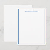 ネイビーブルーシンプルプロフェッショナルモダン縁ど ノートカード (正面/裏面)
