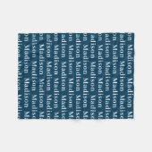 ネイビーブルーシンプルベビーパーソナライズされた名 フリースブランケット (正面(横))