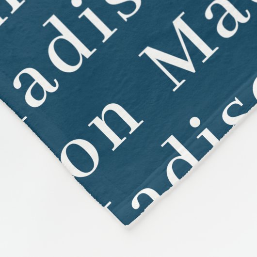 ネイビーブルーシンプルベビーパーソナライズされた名 フリースブランケット (角)