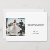 ネイビーブルーシンプルミニマル結婚リスト サンキューカード (裏面)