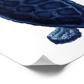 ネイビーブルーシーカメビーチバスルーム ポスター (角)