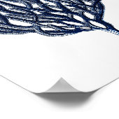 ネイビーブルーシーコーラルビーチウォールデコール ポスター (角)