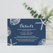 ネイビーブルーシーシェルビーチ結婚式詳細 招待状 (スタンド正面)