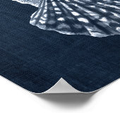 ネイビーブルーシーシェルプリントno. 9ビーチウォールデコール ポスター (角)