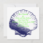 ネイビーブルーシーシェルルアウ(ハワイ式宴会)披露宴招待状 招待状 (裏面)