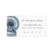 ネイビーブルーシーシェル住所 シール (正面)