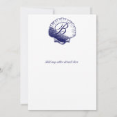 ネイビーブルーシーシェル結婚式招待状 招待状 (裏面)