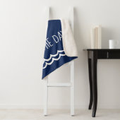 ネイビーブルーシーズザデイ航海のウェーブ シェルパブランケット (インサイチュ)