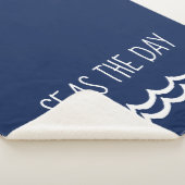 ネイビーブルーシーズザデイ航海のウェーブ シェルパブランケット (3/4)