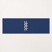 ネイビーブルーシーズザデイ航海のウェーブ ヨガマット (裏面(横))