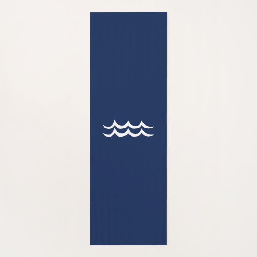 ネイビーブルーシーズザデイ航海のウェーブ ヨガマット (裏面)