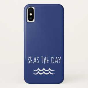 ネイビーブルーシーズザデイ航海のウェーブ iPhone X ケース