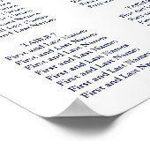 ネイビーブルーシーティングチャート|赤面ハート|ダイアカラー ポスター (角)