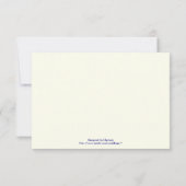 ネイビーブルーシーホースでアイボリー夏の結婚式RSVP 出欠カード (裏面)