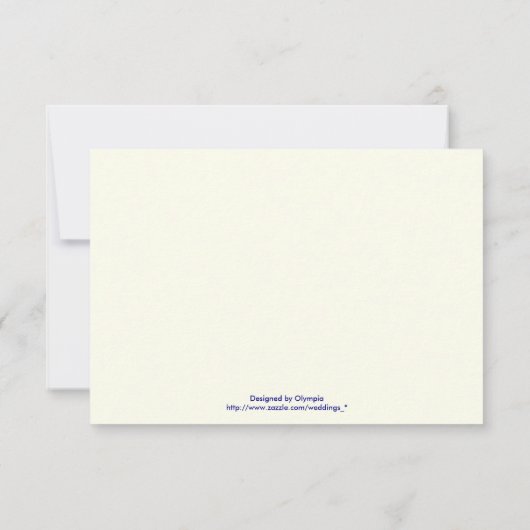 ネイビーブルーシーホースでアイボリー夏の結婚式RSVP 出欠カード (裏面)