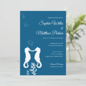 ネイビーブルーシーホース結婚式招待状 招待状 (スタンド正面)