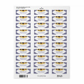 ネイビーブルーシ素朴ックサンフラワー差出人住所 ラベル (フルシート)