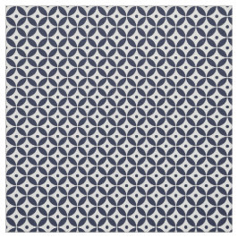 ネイビーブルージオメトリサークル模様コースタルファブリック ファブリック