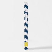 ネイビーブルージグザグザグネイビーブルーシェブロン、お名前 iPhoneケース (左側面)