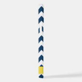 ネイビーブルージグザグザグネイビーブルーシェブロン、お名前 iPhoneケース (右側面)