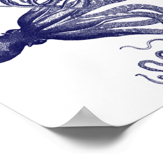 ネイビーブルージャイアントタコポスター ポスター (角)