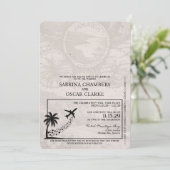 ネイビーブルージャマイカパスポート結婚式招待状 招待状 (スタンド正面)
