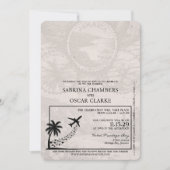 ネイビーブルージャマイカパスポート結婚式招待状 招待状 (正面)