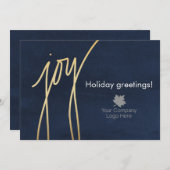 ネイビーブルージョイホリデーロ企業のゴ刻印済み シーズンカード (正面/裏面)