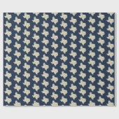 ネイビーブルージョイ葉ホリデーテキサス州シェイプ ラッピングペーパー (フラット)