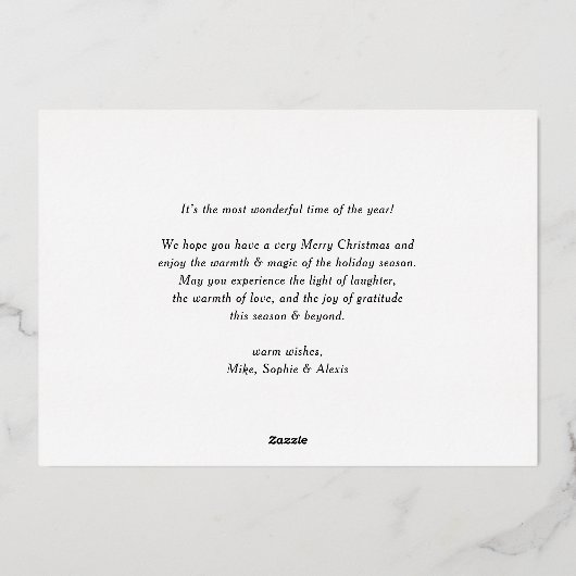 ネイビーブルージョユーヌエル・エ・ボンヌ・アニー脚本の写真 箔シーズンカード (裏面)