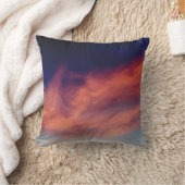 ネイビーブルースカイオレンジクラウド クッション (ブランケット)